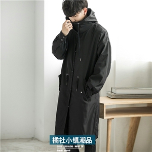 青年防风中长款风衣外套