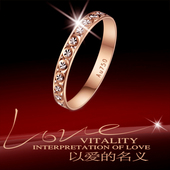 金贊18K金戒指黃金玫瑰金白金彩金18k金滿天星戒指情侶對戒尾正品