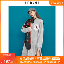 乐町卫衣2018新款女秋冬潮pp home慵懒风上衣女宽松长款怪味少女图片