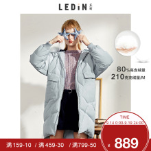 乐町星星羽绒服2018冬季新款女装连帽中长款过膝时尚厚外套图片