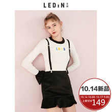 乐町2018冬季新款女装毛针织衫套头毛衣喇叭袖打底衫慵懒风上衣图片