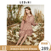 乐町碎花系带连衣裙ins超火的雪纺裙2018秋装新款女韩版复古气质图片