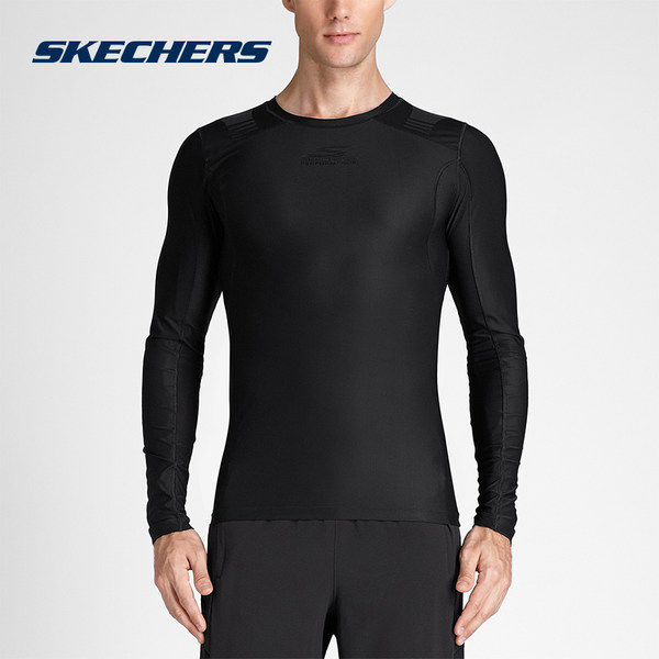 Skechers斯凯奇紧身透气健身衣 轻薄弹力长袖运动服男SAMF16051