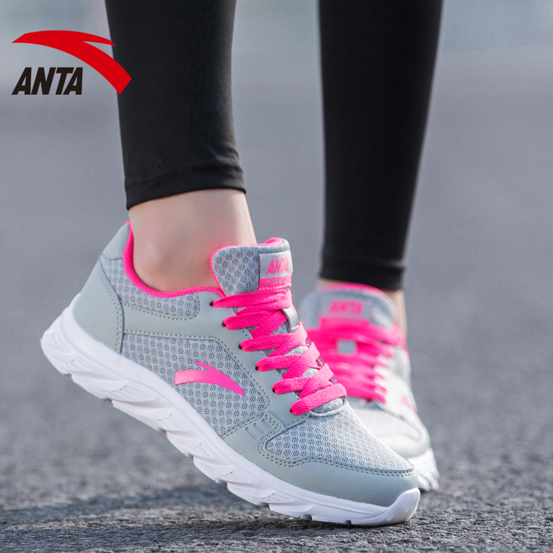 安踏女鞋2018新款正品运动鞋学生夏季透气网