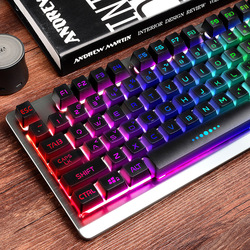 狼途键盘笔记本台式机电脑机械手感键盘网吧咖灯光特效rgb涟漪