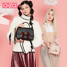 aza阿札2019新款 女包包简约韩版 手提包蝴蝶结迷你小方单肩斜挎包
