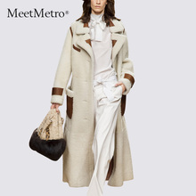 MeetMetro皮草外套女装2018新款冬季长款羊羔毛宽松显瘦时尚大衣图片