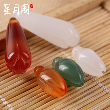 天然东陵玉淡绿吊坠晶石饰品玉兰花水晶项链玉石挂件女人首饰