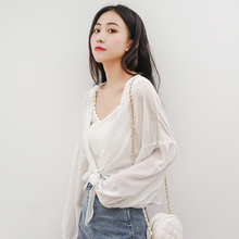 洋气百搭薄款 防晒开衫 很仙 波点系带超仙2019网红夏季放晒外套女