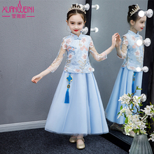礼服连衣裙复古中国风童装 小女孩唐装 女童旗袍2019夏儿童汉服古装