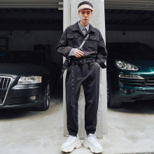 2019春秋新款日系连体工装服男上衣情侣外套男女同款工装裤套装潮