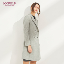 SCOFIELD女装优雅通勤修身保暖羊毛呢大衣外套SFJW85C05L图片
