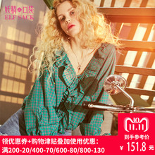 妖精的口袋旗舰店秋装2018新款纯棉系带V领长袖白衬衫女A8101001图片