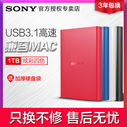 Sony索尼移动硬盘1t高速USB3.1商务1tb硬盘HD-B1兼容苹果MAC外置手机电脑移动硬移动盘文件照片备份存储盘硬