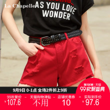 牛仔短裤女夏2018新款韩版学生高腰宽松休闲破洞港味复古chic裤子图片