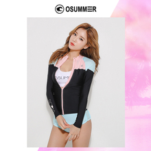 BURNSURF韩国潜水服女长袖分体拉链泳衣防晒水母衣速干冲浪浮潜服