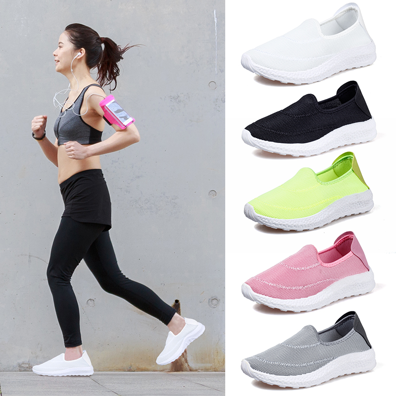 Mesh shoes for women with breathable mesh surface, summer foot covering, flat bottomed sports shoes for women with running shoes, versatile and ultra light walking casual shoes