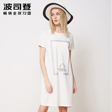 波司登2018春夏新款女宽松时尚运动简约短袖连衣裙T恤裙B80426308图片