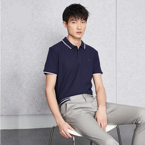 2019夏季新款舒适透气短袖T恤新品时尚撞色纯棉短袖polo男