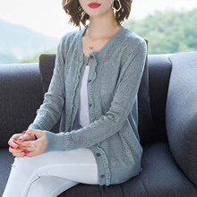 镂空针织开衫短款秋装韩版薄款春秋季小外套2018早秋新款女装上衣图片