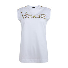 正品Versace/范思哲一线系列女装无袖t恤女圆领纯棉金色LOGO SS图片