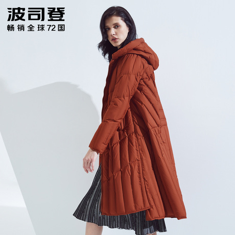 波司登羽绒羽绒服女中长款连帽休闲百搭长款冬季外套女B80131116商品大图