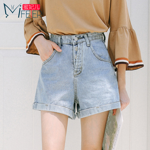 韩版高腰牛仔短裤