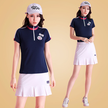 高尔夫球服装女套装短裙时尚修身夏季透气运动golf网球羽毛球服装