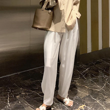 夏高腰垂感直筒宽松显瘦白色休闲百搭薄款 长裤 女2019新款 阔腿裤