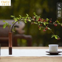 4支 两款 六盈堂和茶馆设计精品 手造木质铜质茶席专用花插