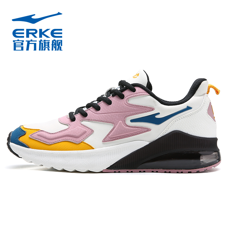 ERKE Women's Shoes Running Shoes Women's 2019 Autumn New Air Cushioned Running Shoes Low top Warm Running Casual Shoes Women