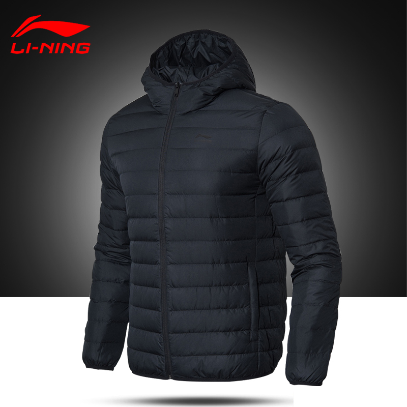 Li Ning Sports Down jacket Men's Thickened Warm Winter New Genuine Hooded Zipper Leisure Training Clothing