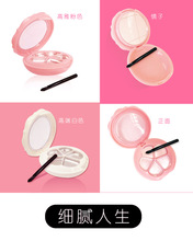 唇膏 若萱5格口红盘diy双镜面口红压盘口红 腮红 眼影 胭脂压空盘