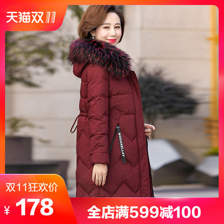 中年妈妈冬装中长款棉衣服装2018新款中老年女装40岁50棉服厚外套商品大图