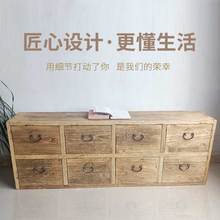 老榆木板餐边柜玄关收纳柜旧木板家具中式实木储物柜子定制厂家