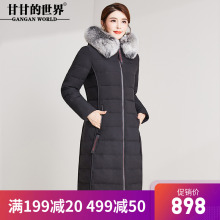 狐狸毛领羽绒服女中长款2018冬季新款甘甘的世界优雅显瘦图片