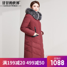 狐狸毛领羽绒服中长款遮肉显瘦保暖时尚2018冬新款甘甘的世界外套图片