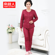 南极人新款中老年羽绒服套装女 加厚大码妈妈装修身时尚秋冬女装图片