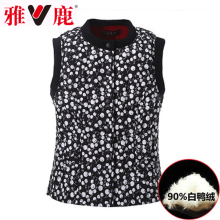 雅鹿新款中老年女士羽绒服内胆修身轻薄羽绒短袖马甲马夹大码短款图片