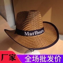 防晒帽厂家草原骑士帽子 万宝草帽批发夏季节爵士西部牛仔帽子男款