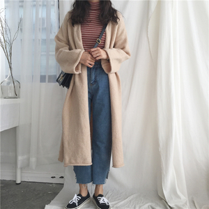 慵懒气质中长款针织开衫