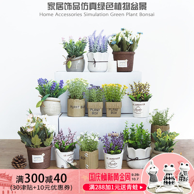 仿真植物盆栽假花草仿真多肉绿植盆景装饰品桌面摆件拍照小道具