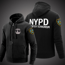 男女 套连帽 察NYPD纽约消防局FDNY拉链卫衣ARMYFBI外 纽约警