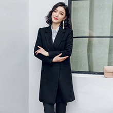 艾尚臣职业套装女2018新款时尚气质毛呢外套中长款秋冬大衣工作服图片
