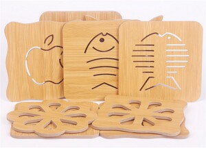 8片装木质隔热餐桌垫防烫垫