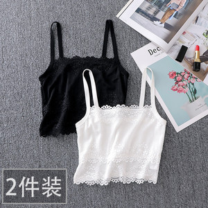 白色打底防走光吊带小背心学生内衣少女蕾丝内搭美背短款裹胸抹胸