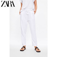 ZARA新款 女装 弹力腰身束带长裤 00264184250