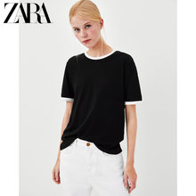 ZARA 新款 TRF 女装 黑色基本款圆领短袖 T 恤 04873012084