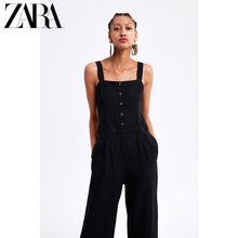 ZARA 新款 女装 纽扣吊带连体裤 04886060800