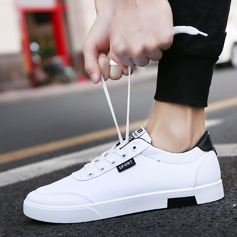 Special summer canvas shoes for men's casual Korean version trend breathable cloth shoes for men's white board shoes for small white shoes for students